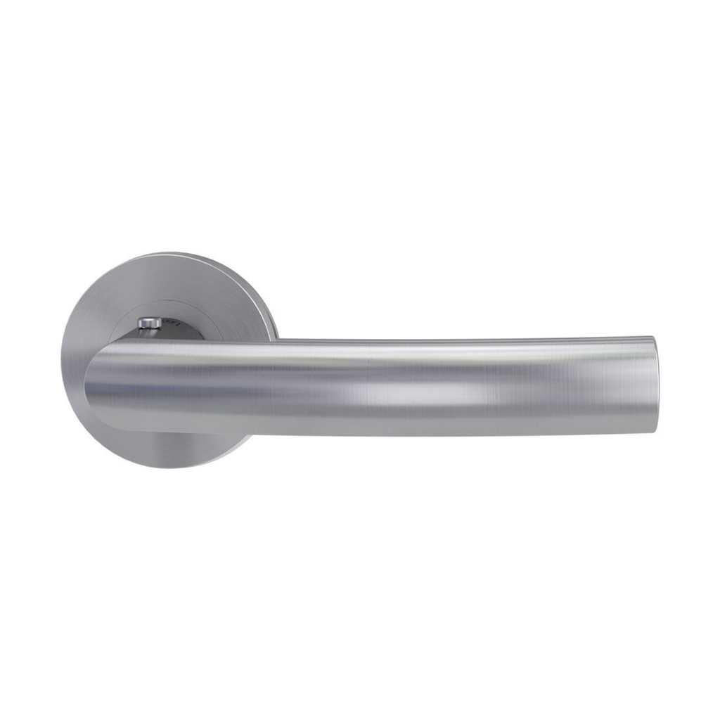 Deurgreeppaar LORITA PROF Schroefsysteem rozetten rond smart2lock 2.0 R RVS mat