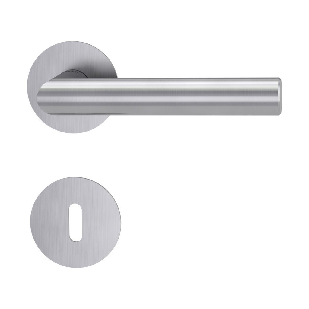 Deurgreeppaar LUCIA PIATTA S Vlakke rozet rozetten rond Sleutelrozet roestvrij staal mat