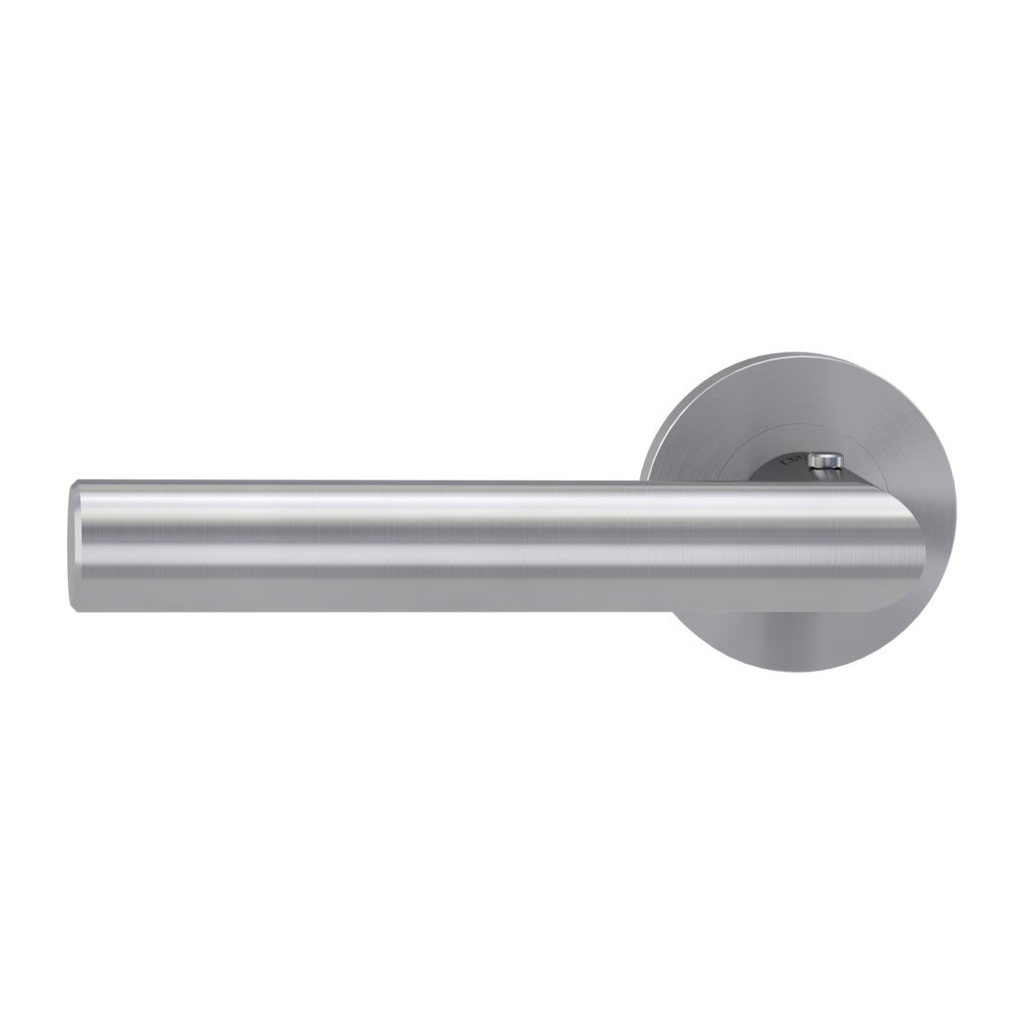 Deurgreeppaar LUCIA PROF Schroefsysteem rozetten rond smart2lock 2.0 L RVS mat
