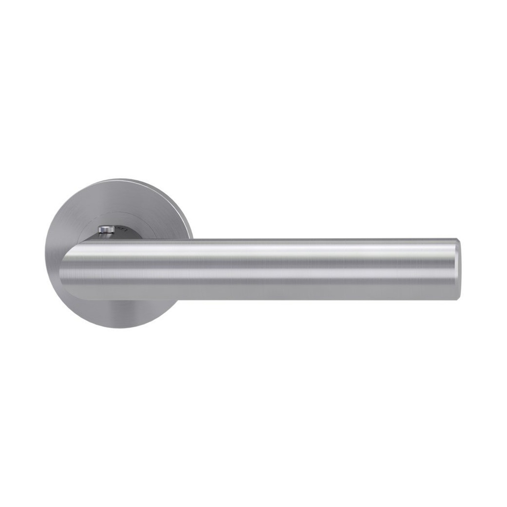 Deurgreeppaar LUCIA PROF Schroefsysteem rozetten rond smart2lock 2.0 R RVS mat