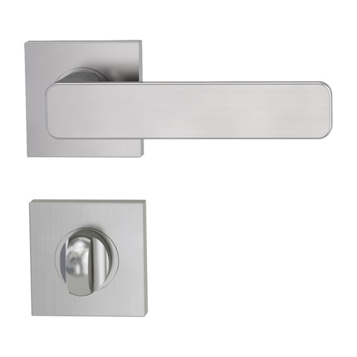 [BAUZUMINI_3WC] Deurgreeppaar MINIMAL MODERN Schroefsysteem GK4 rozetten hoekig WC fluweelgrijs