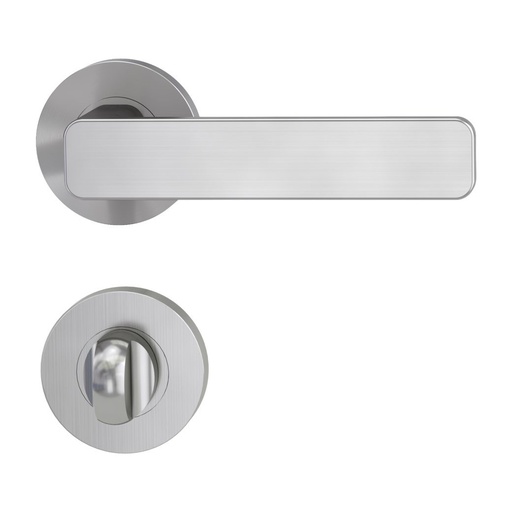 [BAUZUMINI_WC] Deurgreeppaar MINIMAL MODERN Schroefsysteem GK4 rozetten rond WC fluweelgrijs