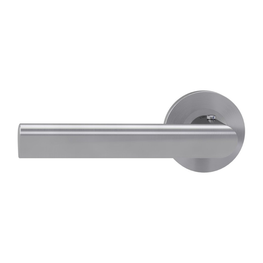 Deurgreeppaar TRI 134 Schroefsysteem rozetten rond smart2lock 2.0 L RVS mat