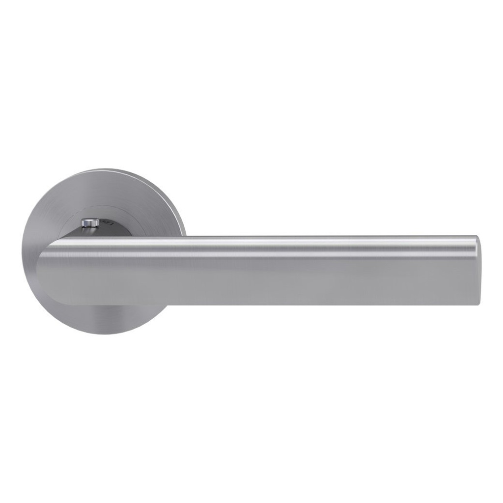 Deurgreeppaar TRI 134 Schroefsysteem rozetten rond smart2lock 2.0 R RVS mat