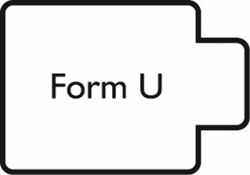 JOKA Bureaustoelmat zonder noppen voor gladde vloeren, 100% Polycarbonat #5134k'Form U' 134 x 120 cm