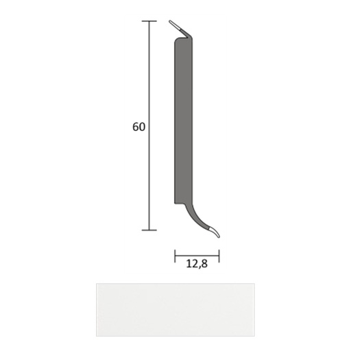 [ZUBBHSL60_1168] JOKA HSL 60 Hardschuimplint 60mm 1168 Ijswit 4mtr