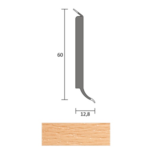 [ZUBBHSL60_0073] JOKA HSL 60 Hardschuimplint 60mm 8619 Beuk select (licht) 4mtr