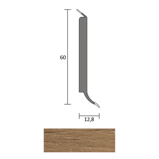 [ZUBBHSL60_9735] JOKA HSL 60 Hardschuimplint 60mm 8735 Eik rustic 4mtr