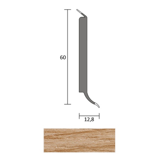 [ZUBBHSL60_8824] JOKA HSL 60 Hardschuimplint 60mm 8824 Plataan 4mtr