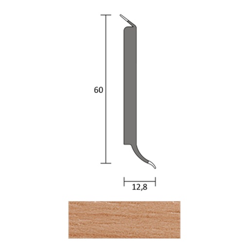 [ZUBBHSL60_8829] JOKA HSL 60 Hardschuimplint 60mm 8829 Wilde peer 4mtr