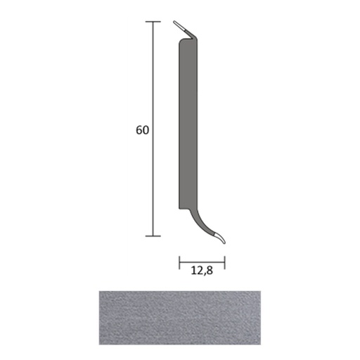 [ZUBBHSL60_8867] JOKA HSL 60 Hardschuimplint 60mm 8867 Edelstaal 4mtr