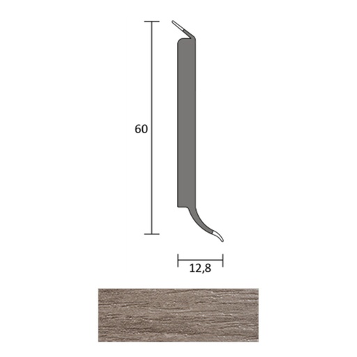 [ZUBBHSL60_8950] JOKA HSL 60 Hardschuimplint 60mm 8950 Eik twist 4mtr