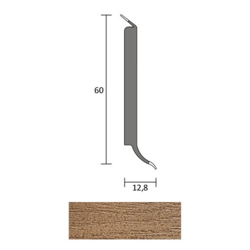 [ZUBBHSL60_8951] JOKA HSL 60 Hardschuimplint 60mm 8951 Eik cervino 4mtr