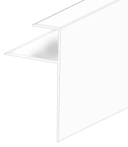 [AUSPANS002_030] JOKA PARO Akustik Alu F-Eindprofiel voor vlakke montage PPF003 Wit mat 20x50mm 3,05mtr