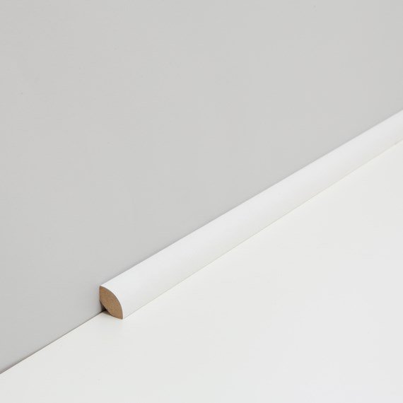 JOKA Plint MDF folie A#112 Afdekprofiel kwart 12x 12mm Wit WS16 2,40mtr