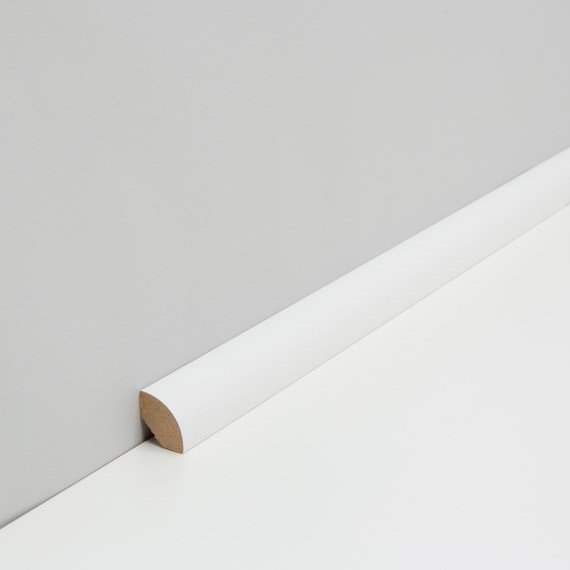 JOKA Plint MDF folie A#117 Afdekprofiel kwart17x 17mm Wit WS16 2,40mtr
