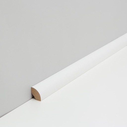 [PAR19014W1_1717] JOKA Plint MDF folie A#117 Afdekprofiel kwart17x 17mm Wit WS16 2,40mtr