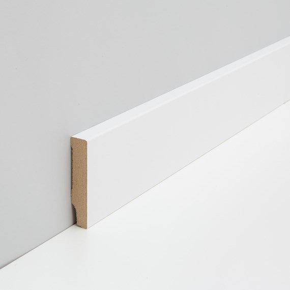 JOKA Plint MDF folie M#231 CUBE 12x 58mm Wit WS16 2,40mtr