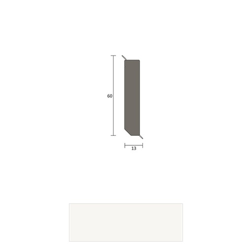 [ZUBBOQ12N_9016] JOKA Q 12 N Hardschuimplint 60mm nerf 9016 Verkeerswit 2,5mtr