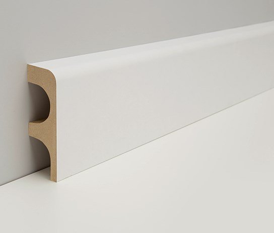 JOKA Renovatieplint MDF Folie met buis-uitsparing 992R (o.a. overzetplint) 28x85x2400mm RAL9010