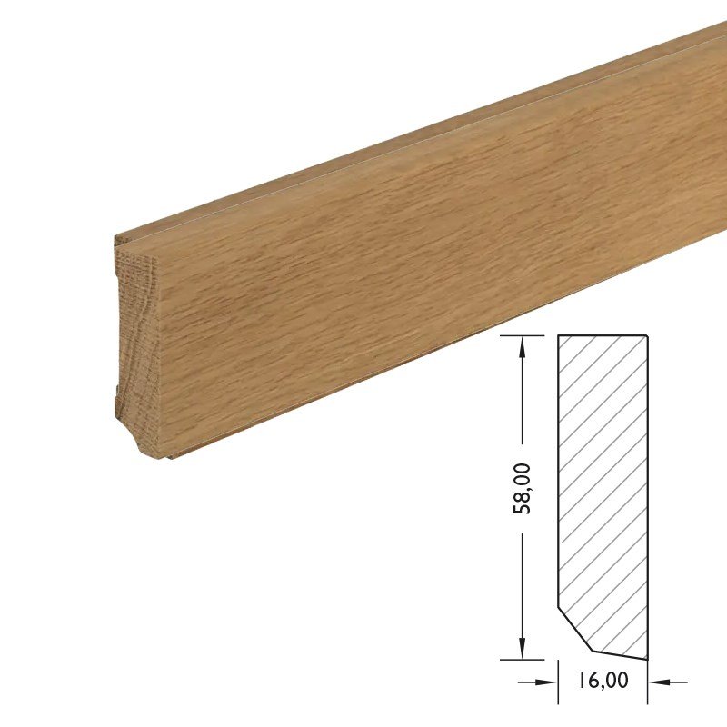 Plint massief MA EI10-Eiken 16x58mm#633 2400x16x58mm