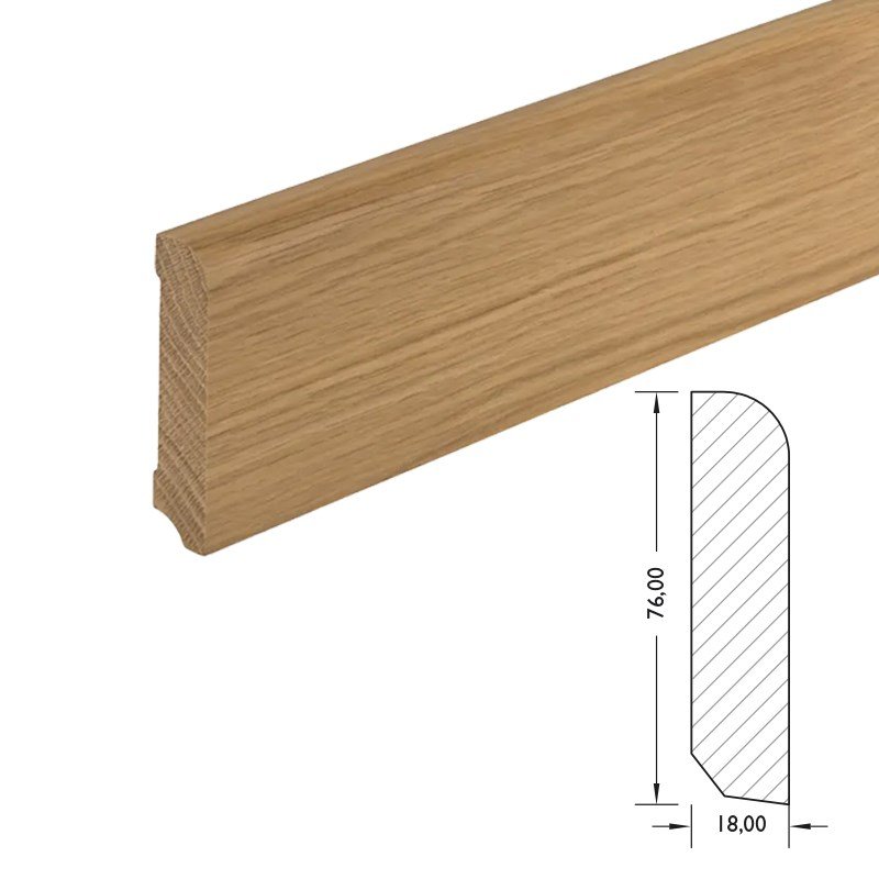 Plint massief MA EI10-Eiken 18x76mm#606 2400x18x76mm