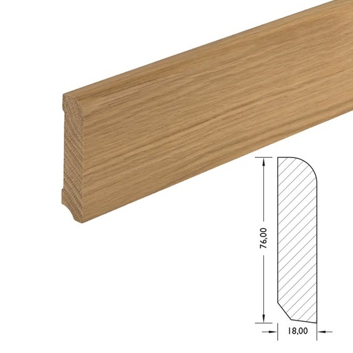 [PAR19018M2_6FEI] Plint massief MA EI10-Eiken 18x76mm#606 2400x18x76mm