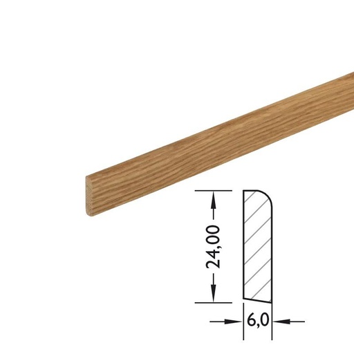 [PAR19018M2_1YEI] Plint massief MA EI10-Eiken 6x24mm#151_0472 2400x6x24mm