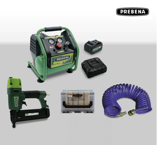 [ZUBW100530_100] Prebena Compressor Set incl. Pneumatisch Nagelpistool 2XR-J50