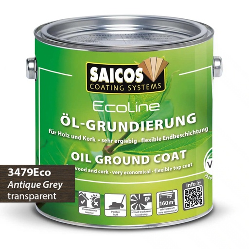 [ZUBSAOELG_791] Saicos Ecoline Oil Ground Coat Antiekgrijs (3479) 0.75L