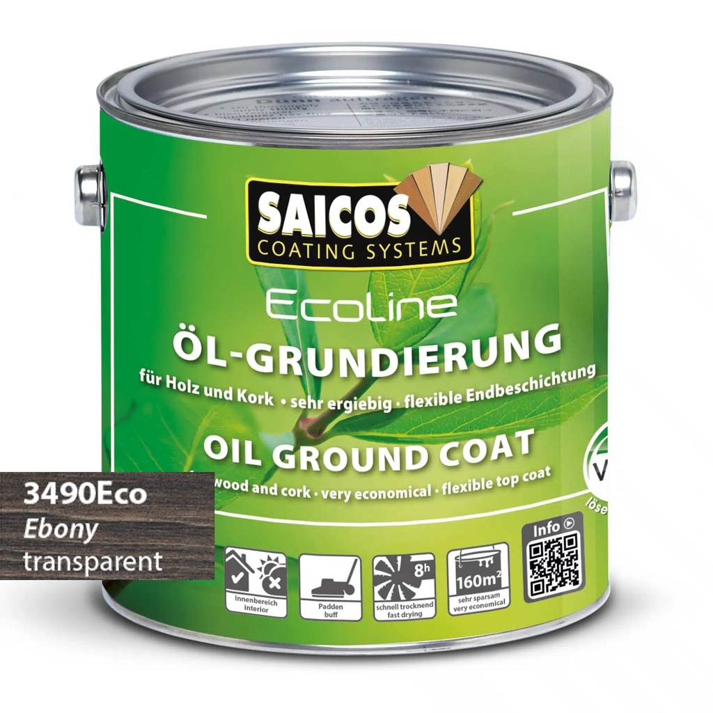 Saicos Ecoline Oil Ground Coat Ebbenhout (3490) 0.75L