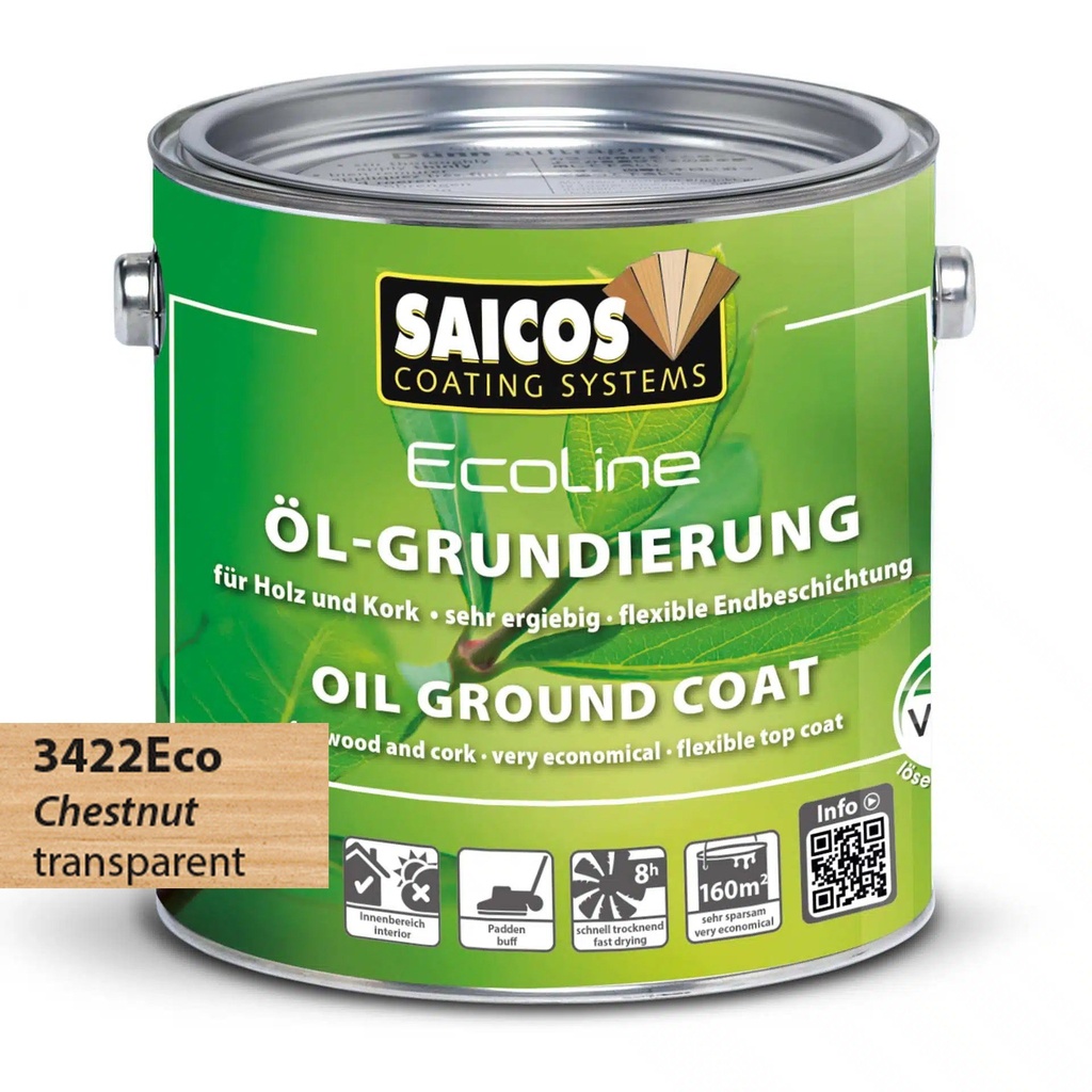 Saicos Ecoline Oil Ground Coat Kastanje (3422) 0.75L