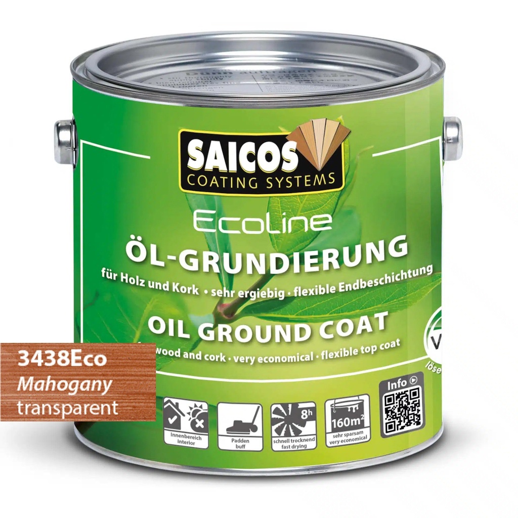Saicos Ecoline Oil Ground Coat Mahonie (3438) 0.75L