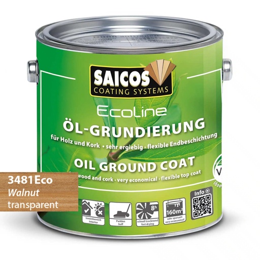 [ZUBSAOELG_811] Saicos Ecoline Oil Ground Coat Noten (3481) 0.75L