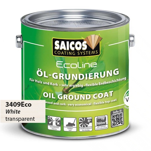 [ZUBSAOELG_091] Saicos Ecoline Oil Ground Coat Wit Transparant (3409) 0.75L