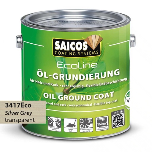 [ZUBSAOELG_171] Saicos Ecoline Oil Ground Coat Zilvergrijs (3417) 0.75L