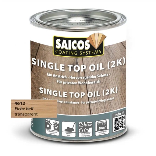 [ZUBSAHART3_EH03] Saicos Single Top Oil (2K) 4612 Licht Eiken 0.750L