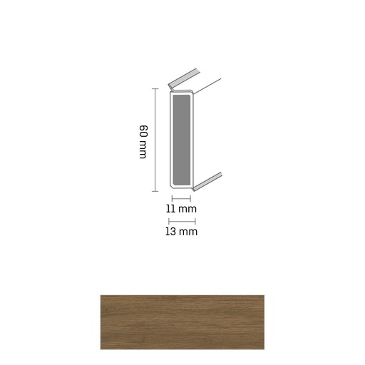 [ZUBDÖLK60C_2004] Cubu Decor 60/11 60mm 2004 Classic Oak Dark 250cm