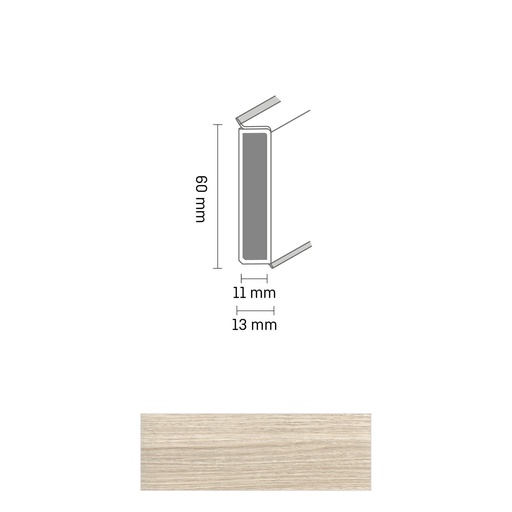 [ZUBDÖLK60C_0015] Cubu Decor 60/11 60mm 2022 vintage oak grey 250cm