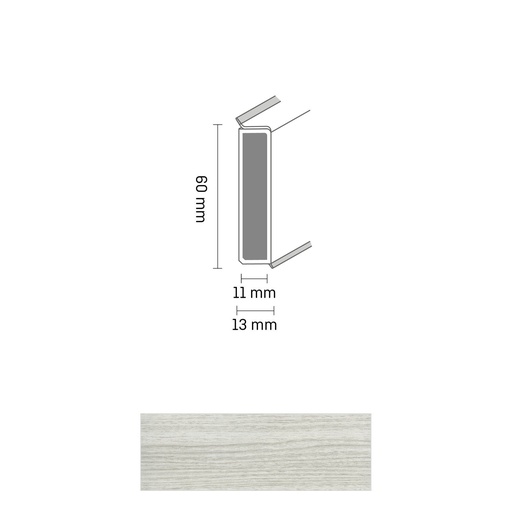 [ZUBDÖLK60C_0002] Cubu Decor 60/11 60mm 2033 calypso 250cm