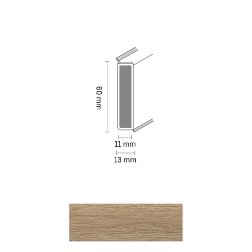 [ZUBDÖLK60C_2254] Cubu Decor 60/11 60mm 2254 Light Classic Oak 250cm
