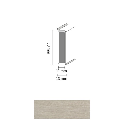 [ZUBDÖLK60C_0011] Cubu Decor 60/11 60mm 2258 limed grey wood 250cm