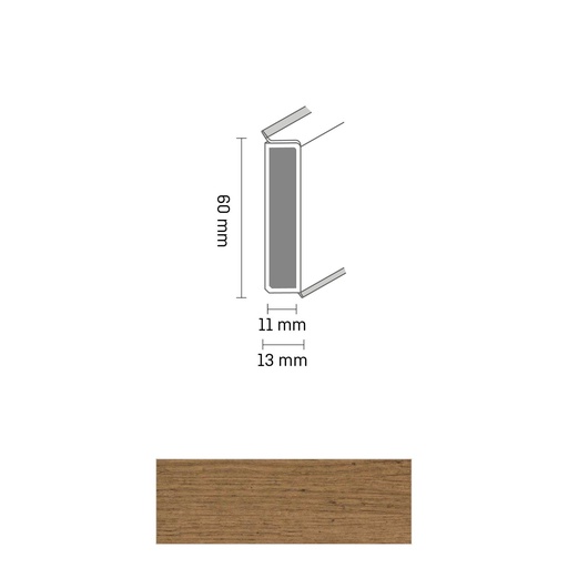 [ZUBDÖLK60C_0034] Cubu Decor 60/11 60mm 2324 goldeiche rus. 250cm