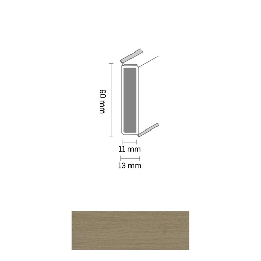 [ZUBDÖLK60C_0030] Cubu Decor 60/11 60mm 2332 eiche gewachst 250cm