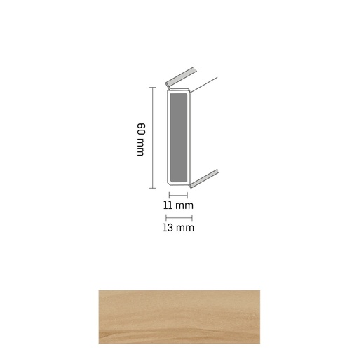 [ZUBDÖLK60C_2336] Cubu Decor 60/11 60mm 2336 seeuferbuche 250cm