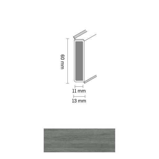 [ZUBDÖLK60C_2338] Cubu Decor 60/11 60mm 2338 Wetterholz 250cm