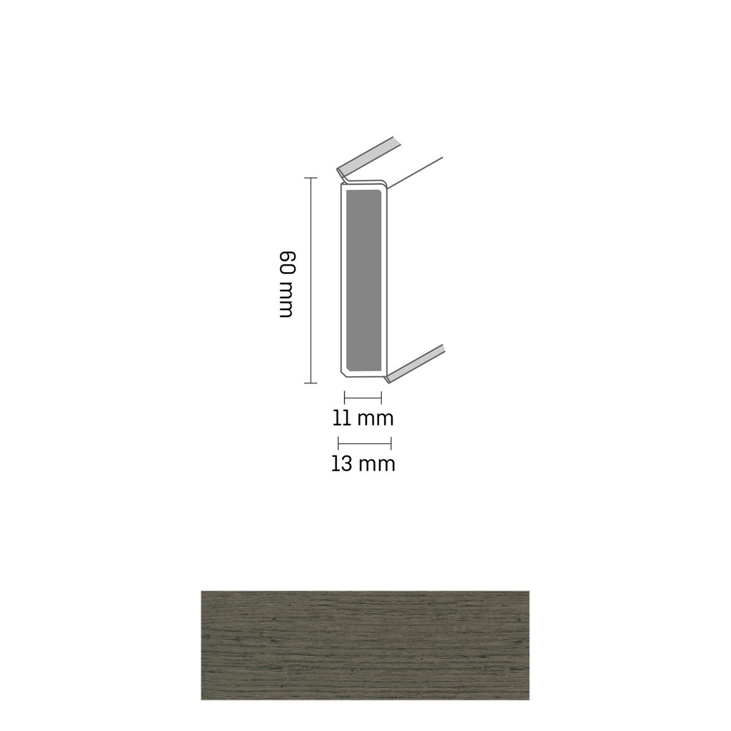Cubu Decor 60/11 60mm 2362 Graubraun Rustikal 250cm