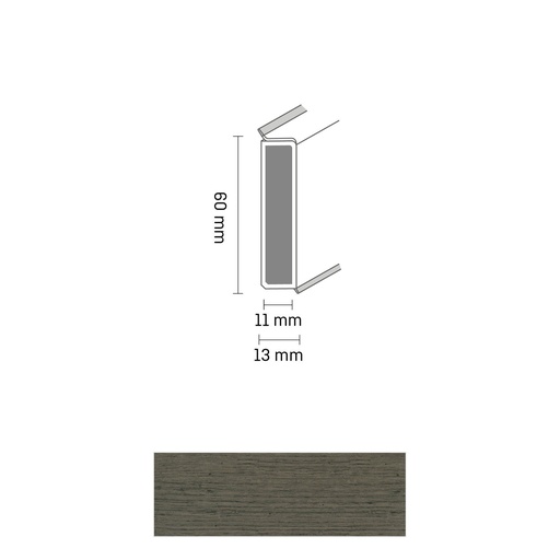 [ZUBDÖLK60C_2362] Cubu Decor 60/11 60mm 2362 Graubraun Rustikal 250cm