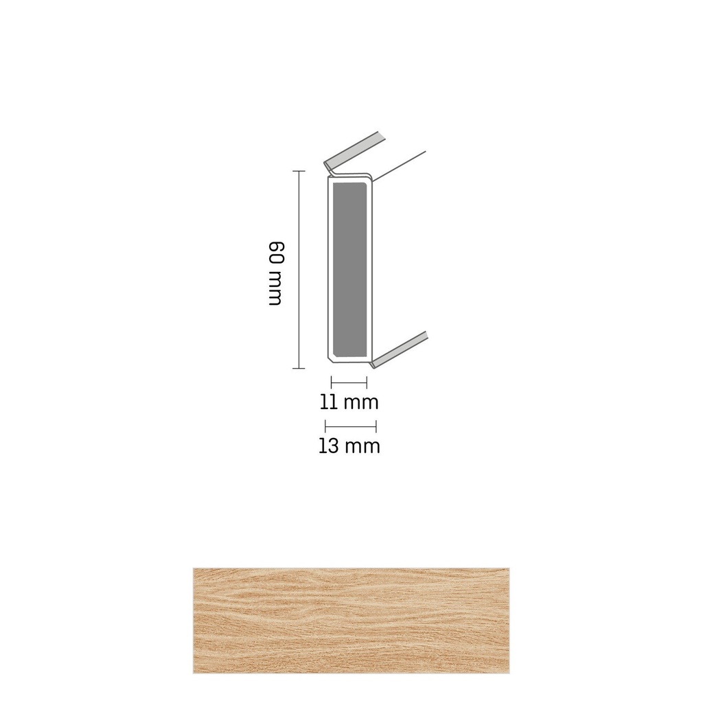 Cubu Decor 60/11 60mm 2365 eiche hell 250cm