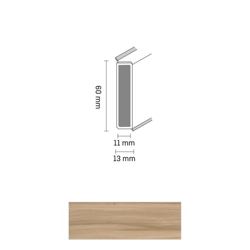 [ZUBDÖLK60C_0027] Cubu Decor 60/11 60mm 2369 diele rustikal 250cm